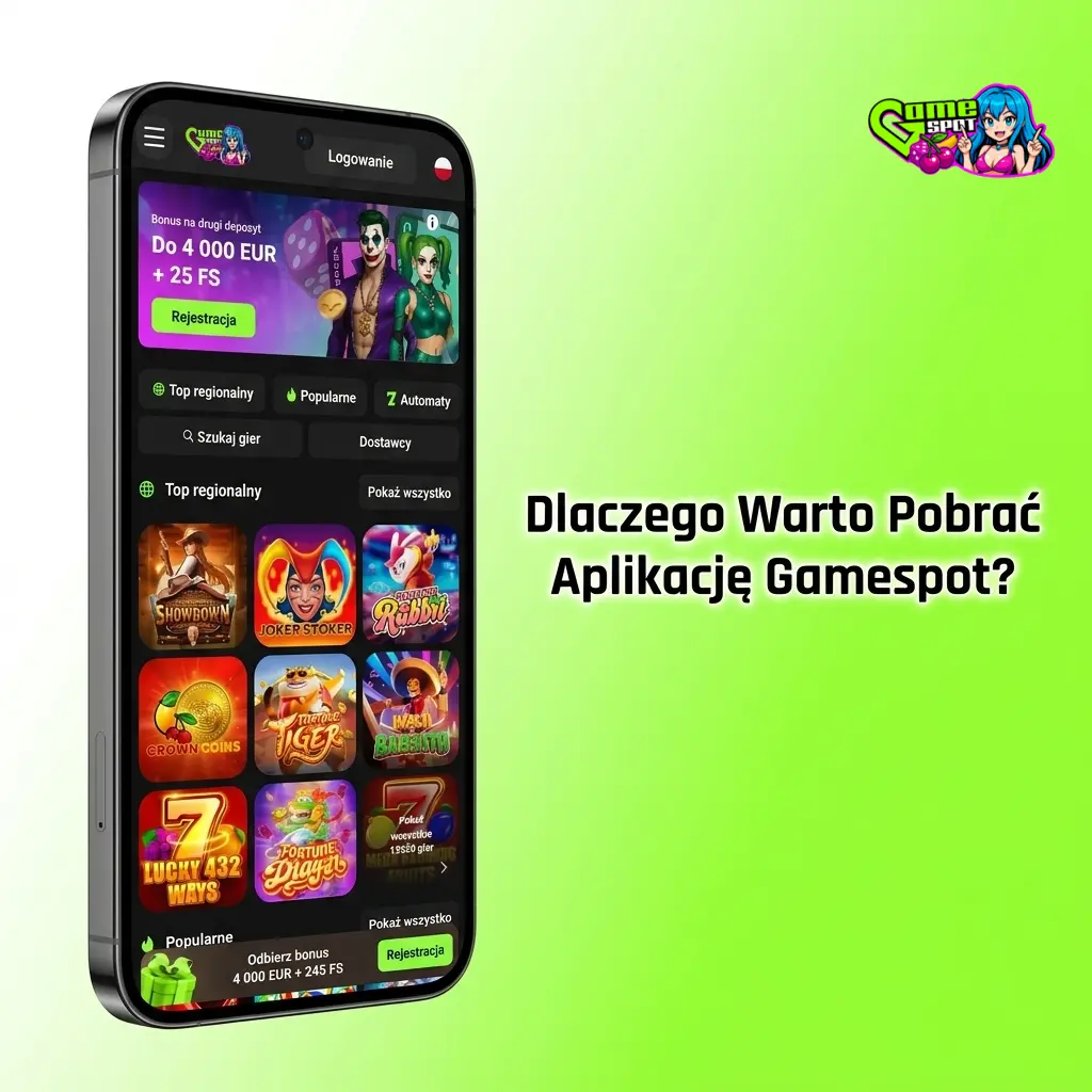Aplikacja Gamespot na telefon – zakłady sportowe, kasyno mobilne i bonus powitalny 200% do 15 000 zł