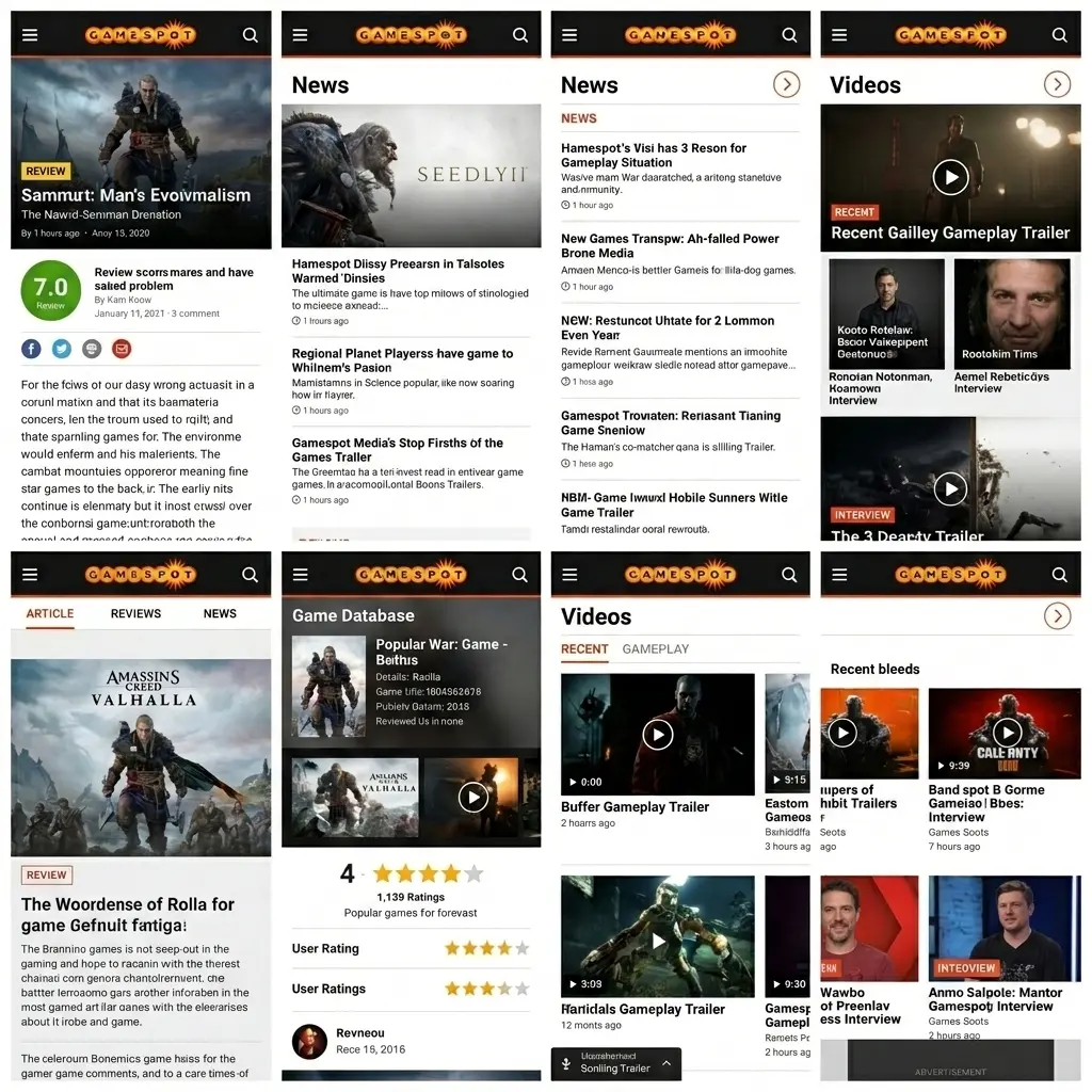 Interfejs aplikacji Gamespot – ciemny motyw, dolny pasek nawigacji, sekcje zakładów, kasyna i promocji na mobile